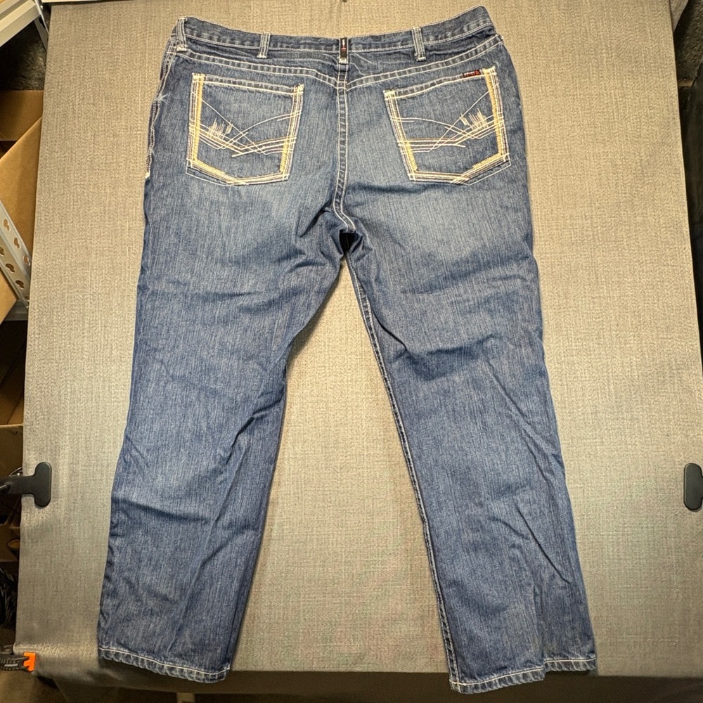 Ariat FR M4 Low Rise Boot Cut Jeans Mens 48x32 Flame Resistant Denim Blue - Picture 3 of 16